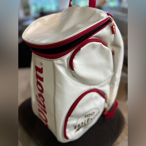 Wilson White and Red Tennis Backpack - Picture 1 of 5
